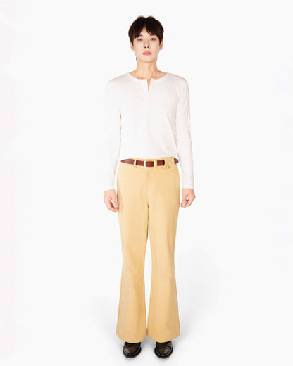 【REVURA レビュ―ラ】DROIT FLARED BELL BOTTOM CHINO PANTS - BEIGE