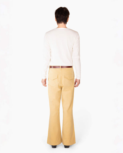【REVURA レビュ―ラ】DROIT FLARED BELL BOTTOM CHINO PANTS - BEIGE