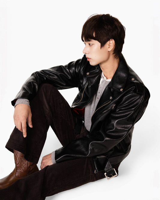 【REVURA レビュ―ラ】RÊVE COTTON MODAL RIBBED HENLEY SHIRTS - GRAY