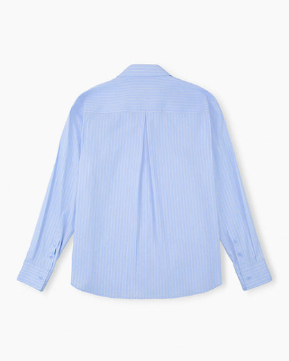 【REVURA レビュ―ラ】BRILLER PIN STRIPE SHIRTS - SKYBLUE