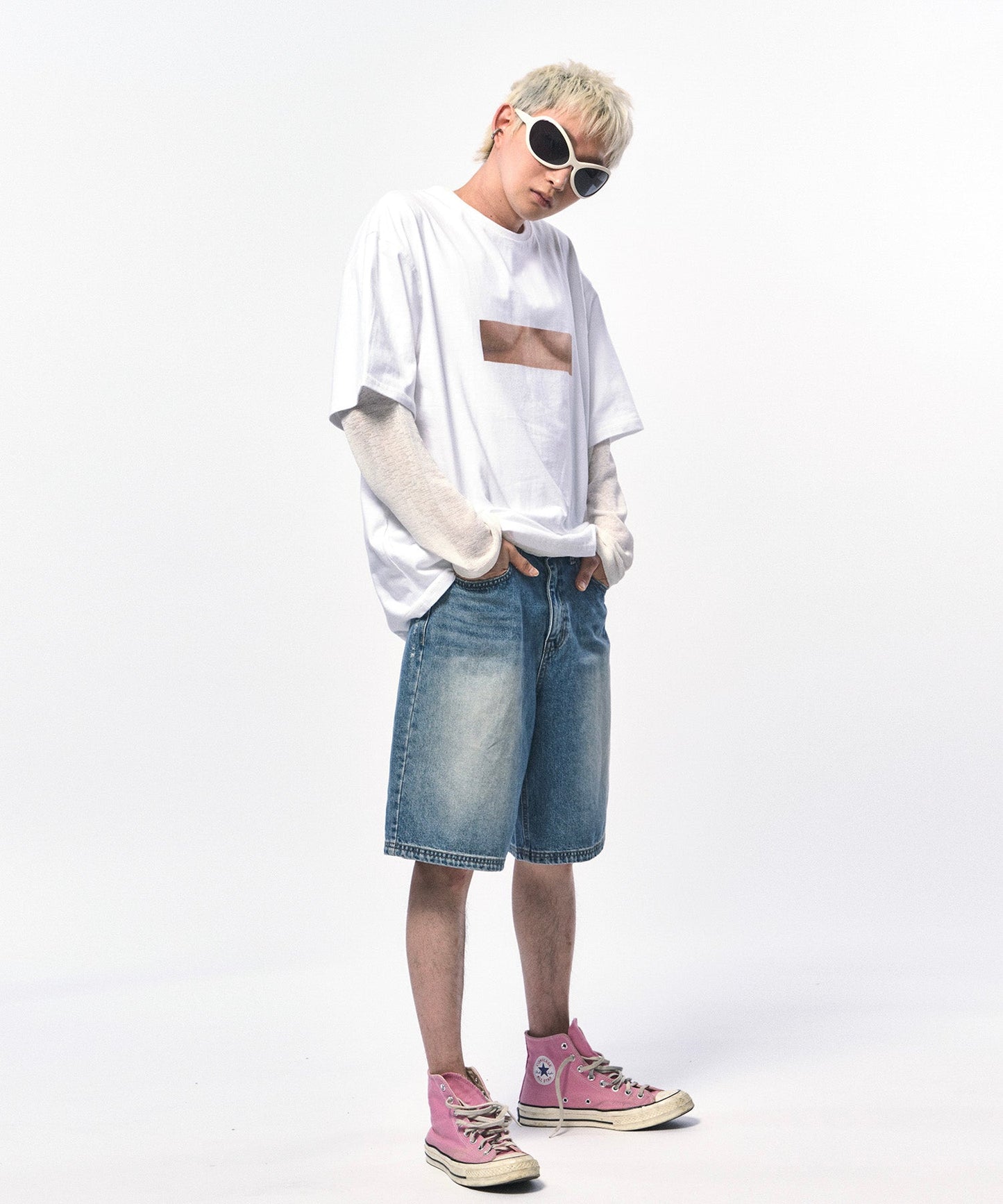 【C Wear シーウエア】FAKE UNDER BOOB T-SHIRT