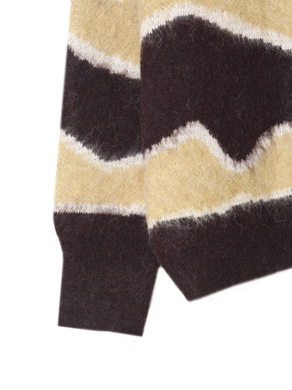 Wave Stripe Zip-Up Knit