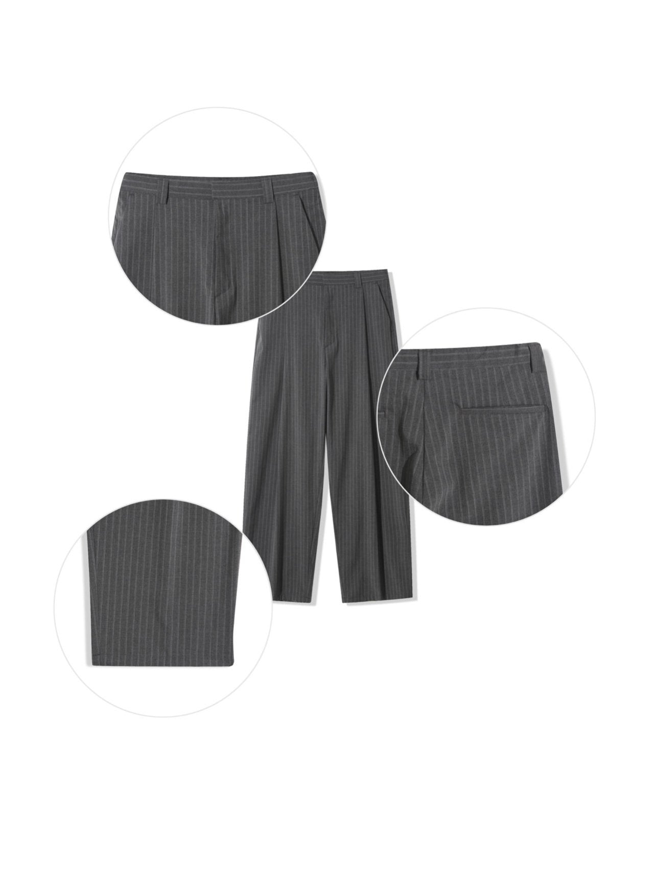 Pinstripe Two-Tuck Wide Slacks