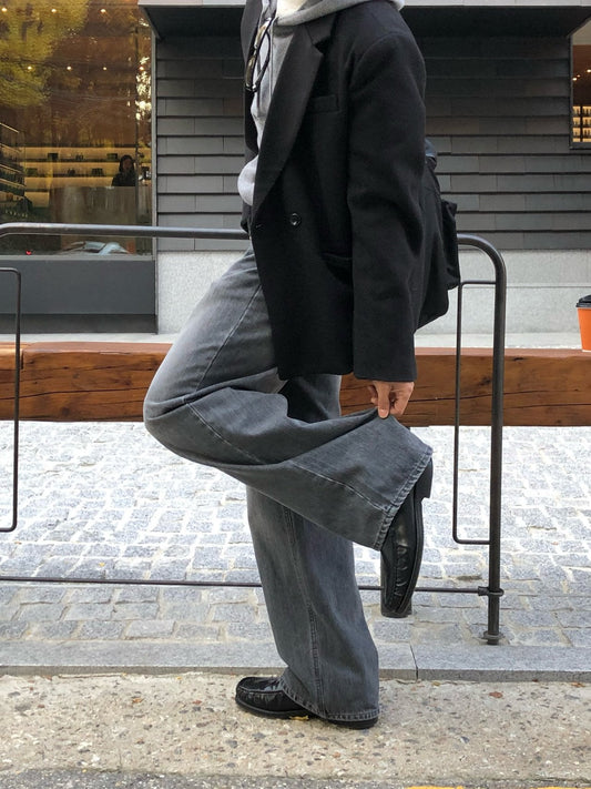 Deep Gray Brushed Denim