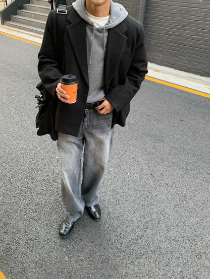 Deep Gray Brushed Denim