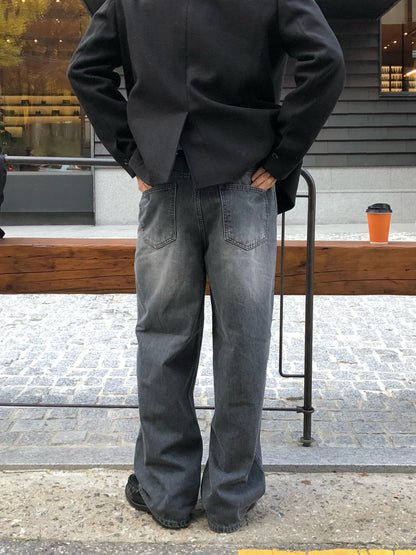 Deep Gray Brushed Denim