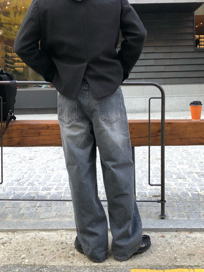 Deep Gray Brushed Denim