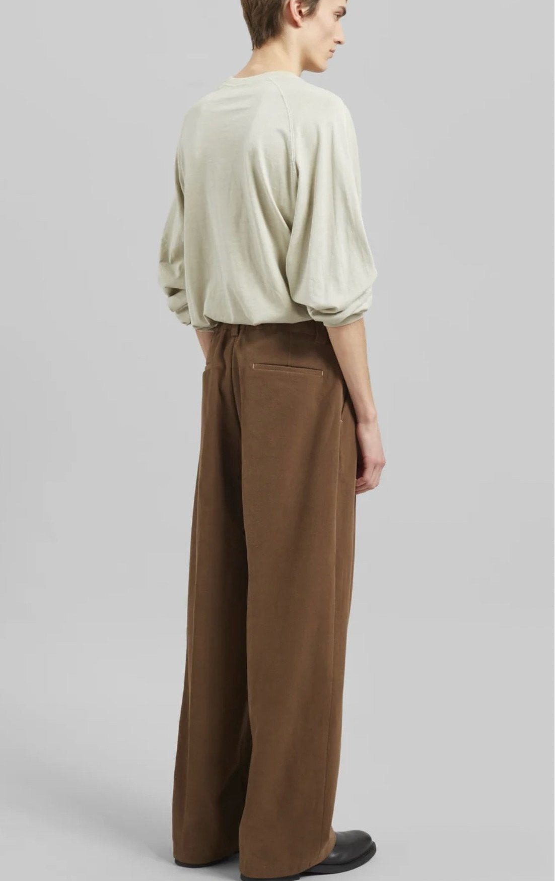 Brushed Twill Tuck Wide Pants