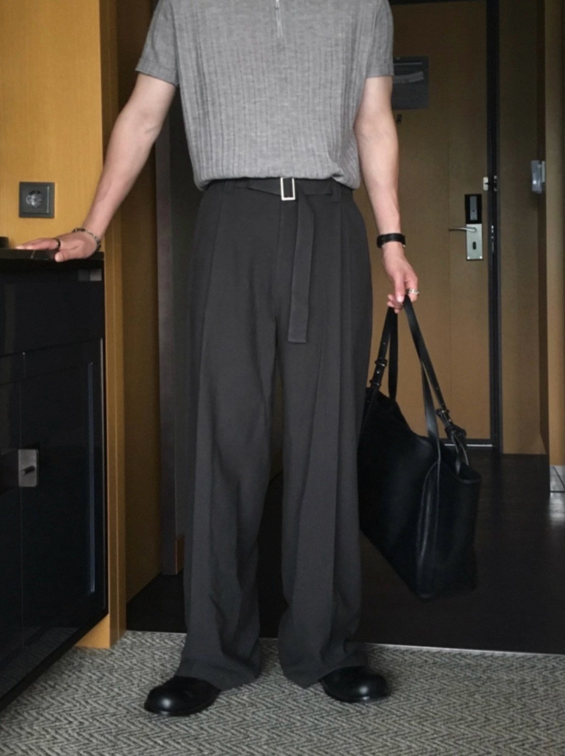 Flow Belted Wide Slacks