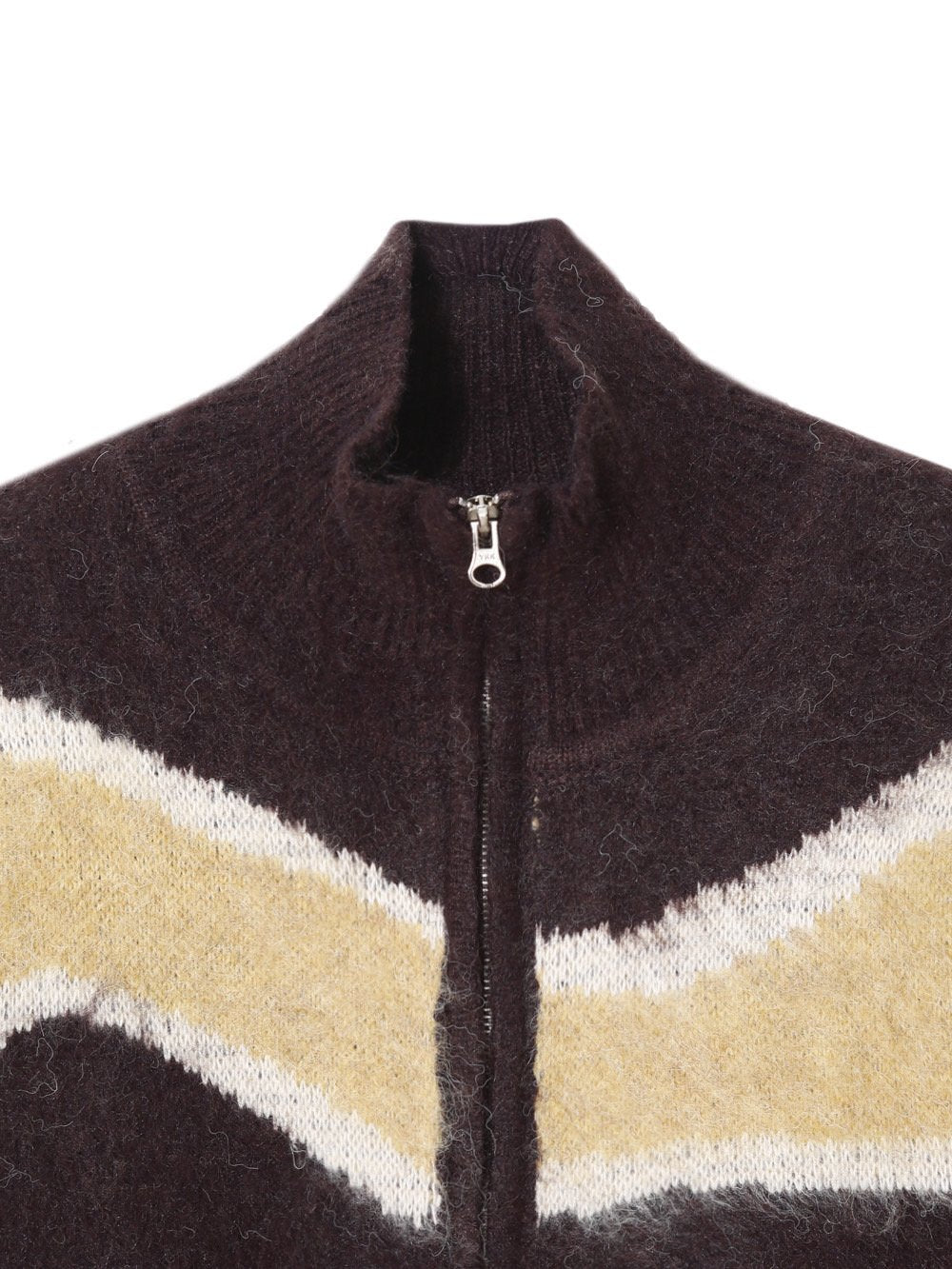 Wave Stripe Zip-Up Knit