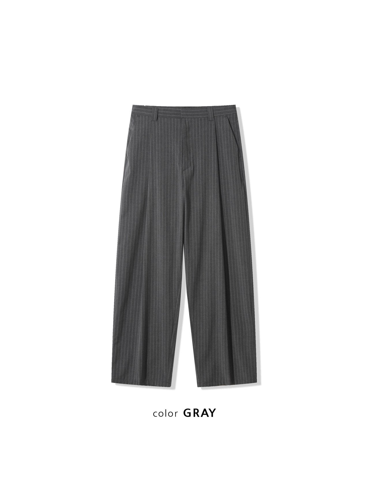 Pinstripe Two-Tuck Wide Slacks