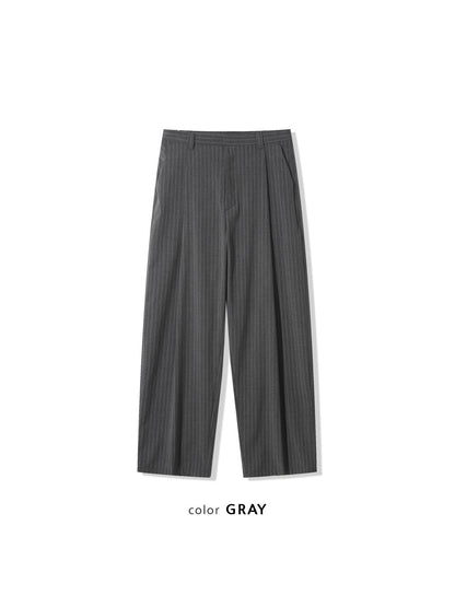 Pinstripe Two-Tuck Wide Slacks