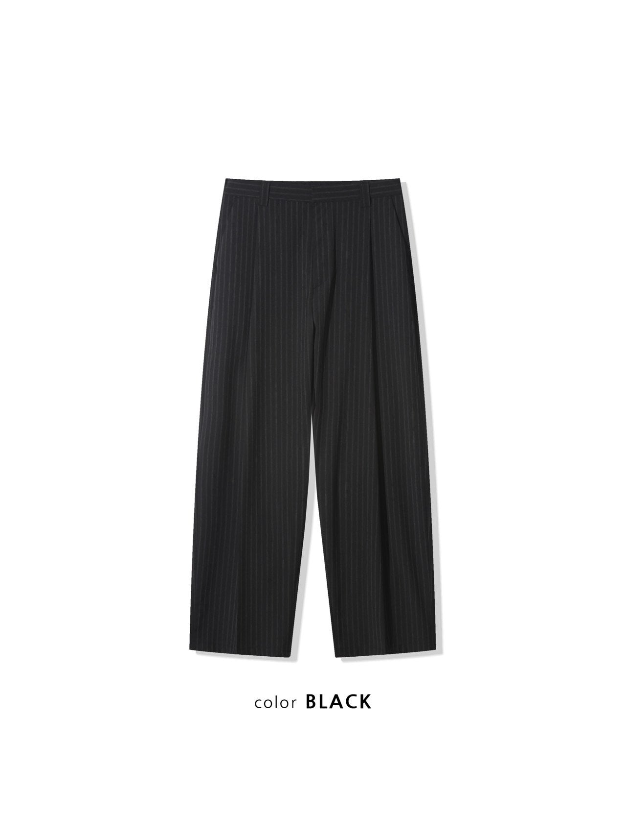Pinstripe Two-Tuck Wide Slacks